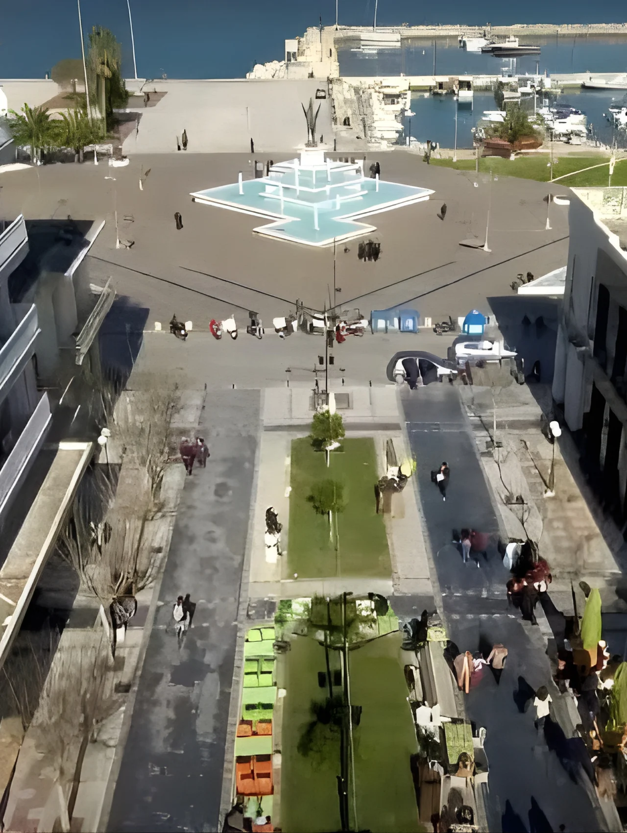 top view of korinthos city square
